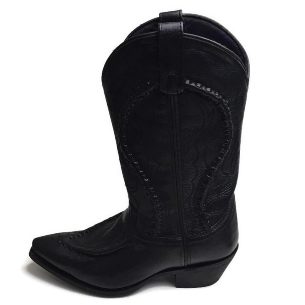 New Laredo Black Goat Bucklace Cowboy Boots Sz 8EW